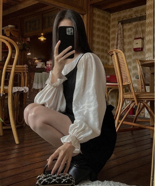 「SONA」 「misshong」キャミソールワンピース FREE ブラック レディース_画像6