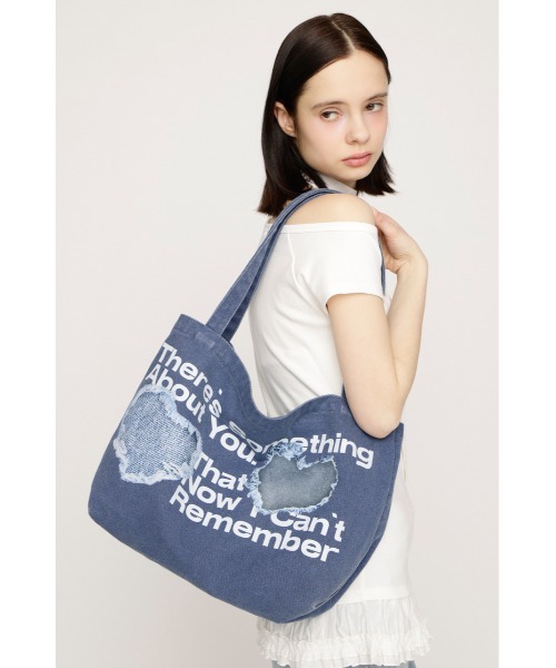SLY（スライ） トートバッグ PRINTED DENIM TOTE BAG プリンテッド