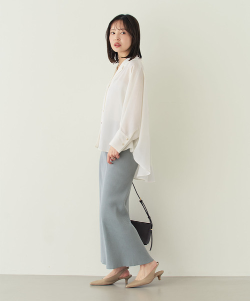 NOBLE（ノーブル） ブラウス シャツ 「洗える」ゴールドボタン