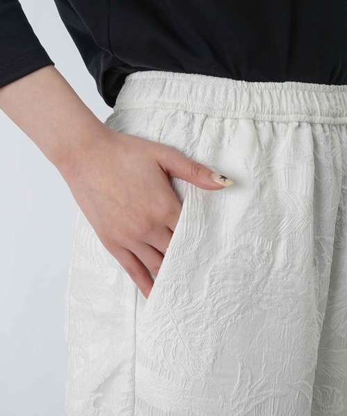 Lu. Puff Jacquard Pants パンツ　ホワイト　RUMIKA LADY LUCK LUCA（レディラックルカ） ワイドパンツ パンツ LC/LLL
