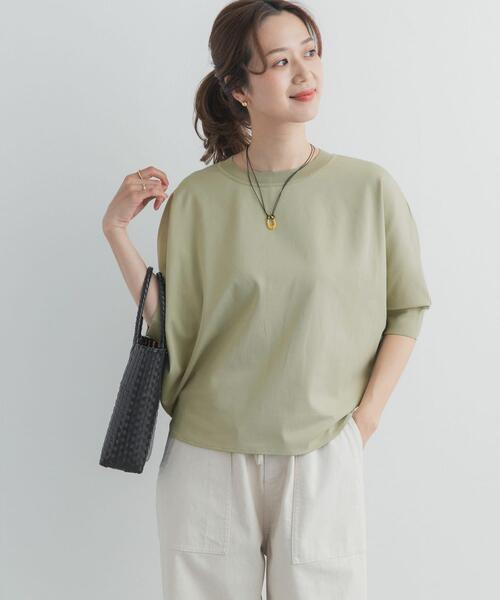 tシャツ ニットドッキングドルマン プルオーバー レディースの画像