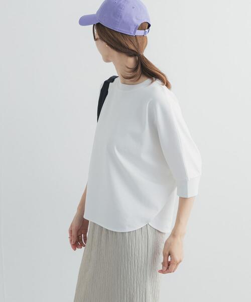 tシャツ ニットドッキングドルマン プルオーバー レディースの画像
