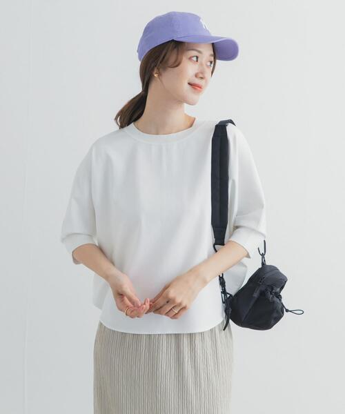 tシャツ ニットドッキングドルマン プルオーバー レディースの画像