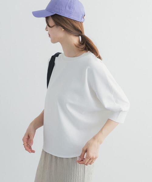 tシャツ ニットドッキングドルマン プルオーバー レディースの画像