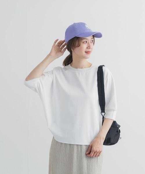 tシャツ ニットドッキングドルマン プルオーバー レディースの画像