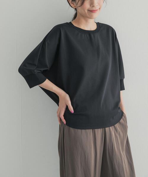 tシャツ ニットドッキングドルマン プルオーバー レディースの画像