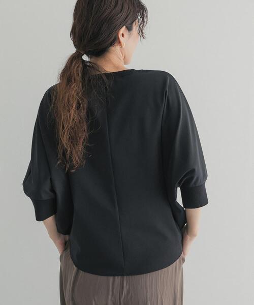 tシャツ ニットドッキングドルマン プルオーバー レディースの画像