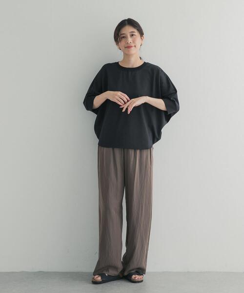 tシャツ ニットドッキングドルマン プルオーバー レディースの画像