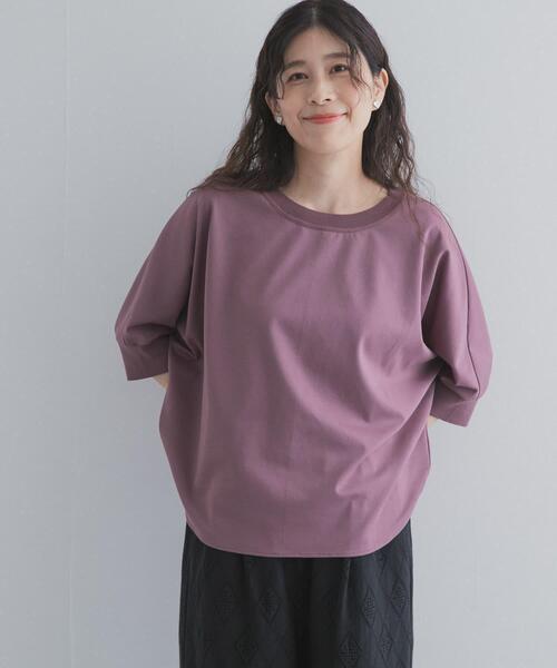 tシャツ ニットドッキングドルマン プルオーバー レディースの画像