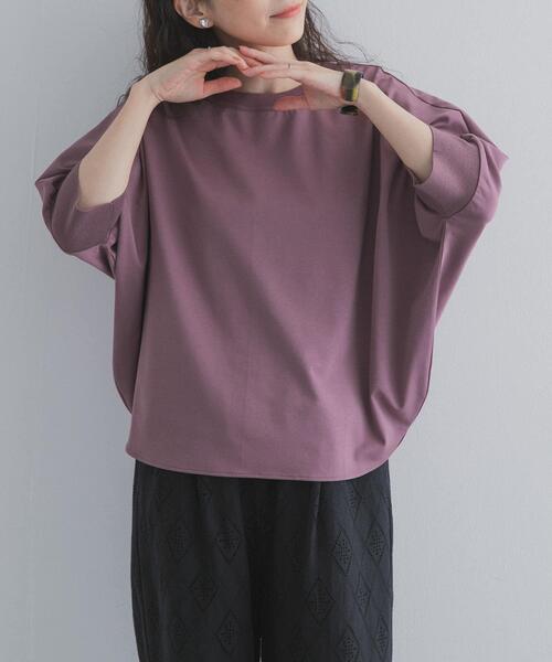 tシャツ ニットドッキングドルマン プルオーバー レディースの画像