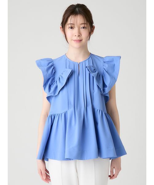 ブラウス シャツ 「洗える」「UVカット」「クイックドライ」ピンタックチュニックブラウス レディースの画像
