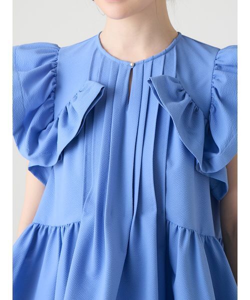 ブラウス シャツ 「洗える」「UVカット」「クイックドライ」ピンタックチュニックブラウス レディースの画像