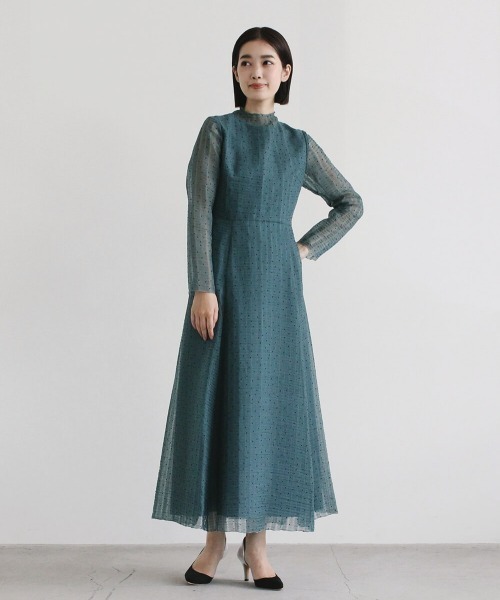 「kaene」 長袖ワンピース 36 イエロー レディース_画像2