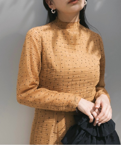 「kaene」 長袖ワンピース 36 イエロー レディース_画像3