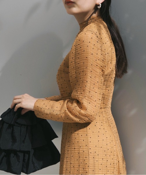 「kaene」 長袖ワンピース 36 イエロー レディース_画像4