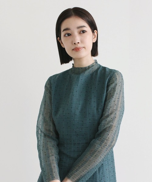 「kaene」 長袖ワンピース 36 イエロー レディース_画像6