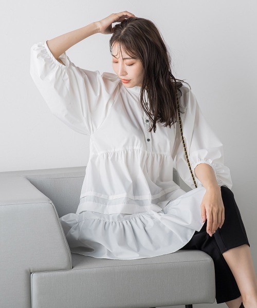「VICKY」 7分袖ブラウス M ホワイト レディース_画像5