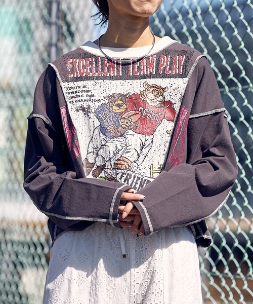 「etsinta」 長袖カットソー ONE SIZE ピンク レディース_画像3