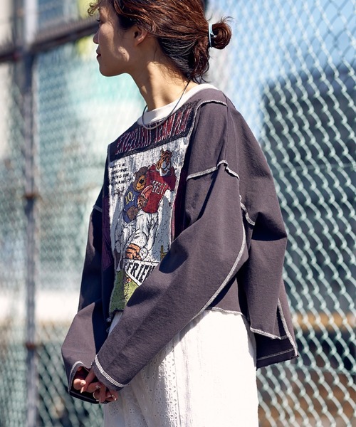 「etsinta」 長袖カットソー ONE SIZE ピンク レディース_画像5