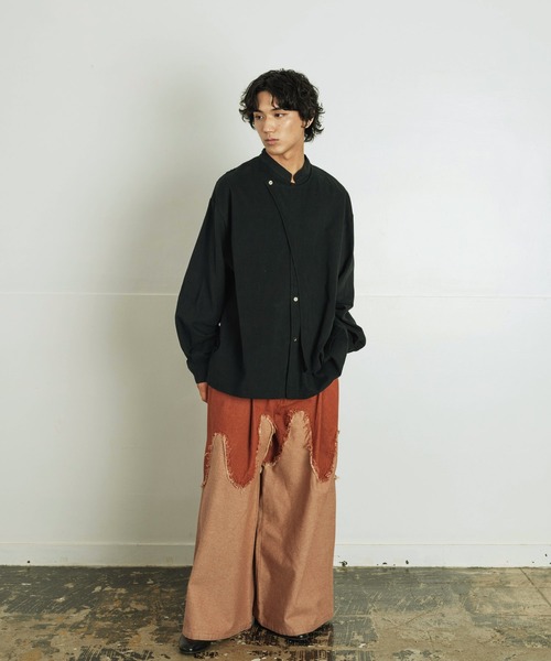 「Aphlotus」 長袖シャツ LARGE オフホワイト メンズ_画像4