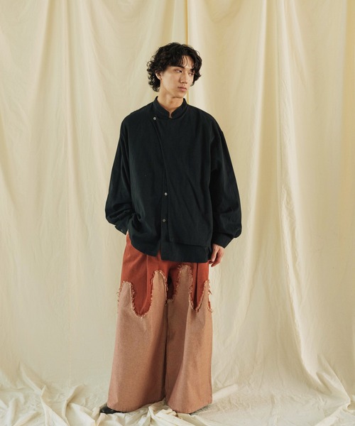 「Aphlotus」 長袖シャツ LARGE オフホワイト メンズ_画像6