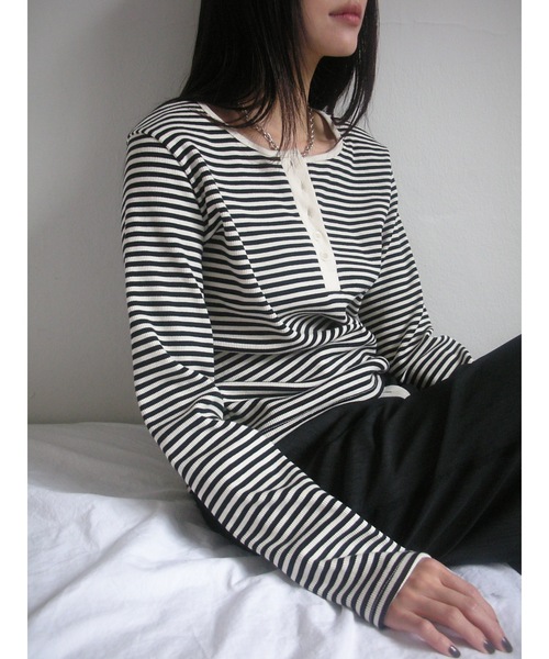 「Didot.showroom」 長袖カットソー FREE レッド レディース_画像8