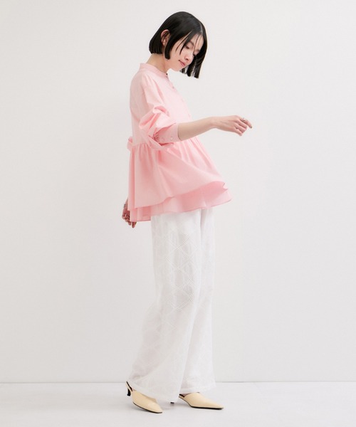 「LE CERCLE par rope'」 長袖ブラウス FREE ピンク レディース_画像5