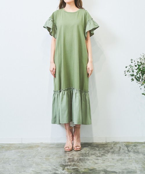 「HERENCIA」 半袖ワンピース MEDIUM チャコールグレー レディース_画像5