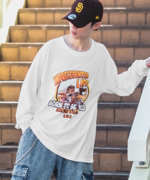 「SIDEWAY STANCE」 長袖Tシャツ MEDIUM グレー メンズ_画像5