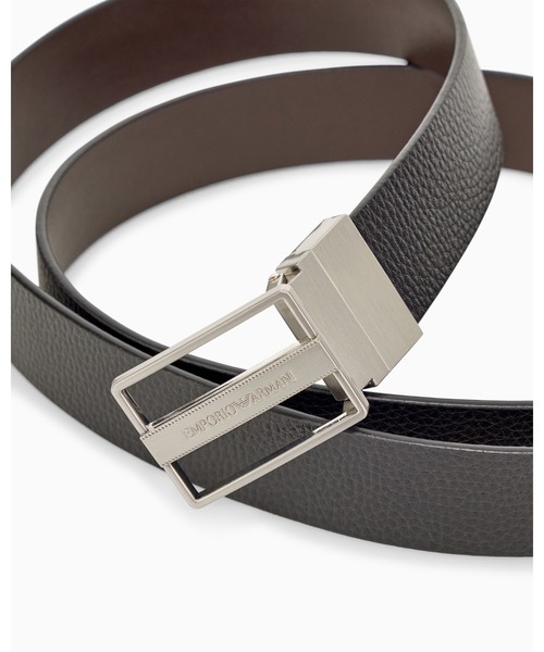 美品 EMPORIO ARMANI リバーシブルレザーベルト 黒 茶 ドレス EMPORIO ARMANI ベルト 「オンライン限定」「エンポリオ アルマーニ