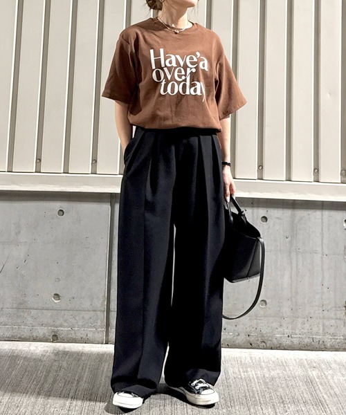 「ISOOK」 半袖Tシャツ FREE アイボリー レディース_画像2