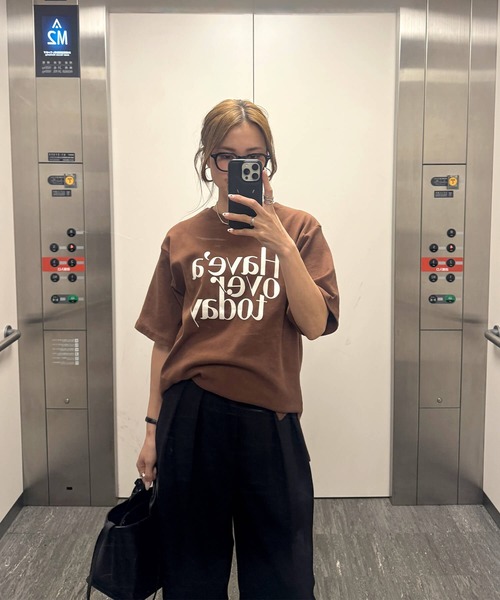 「ISOOK」 半袖Tシャツ FREE アイボリー レディース_画像3