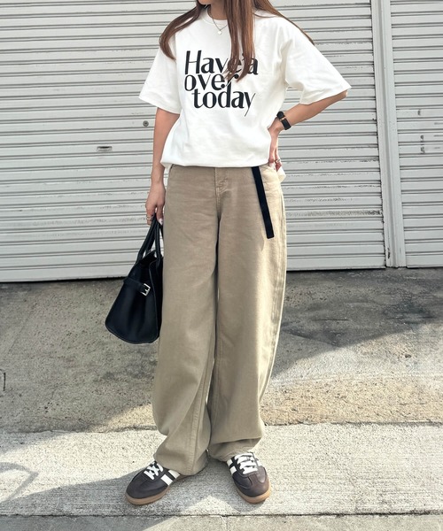 「ISOOK」 半袖Tシャツ FREE アイボリー レディース_画像4