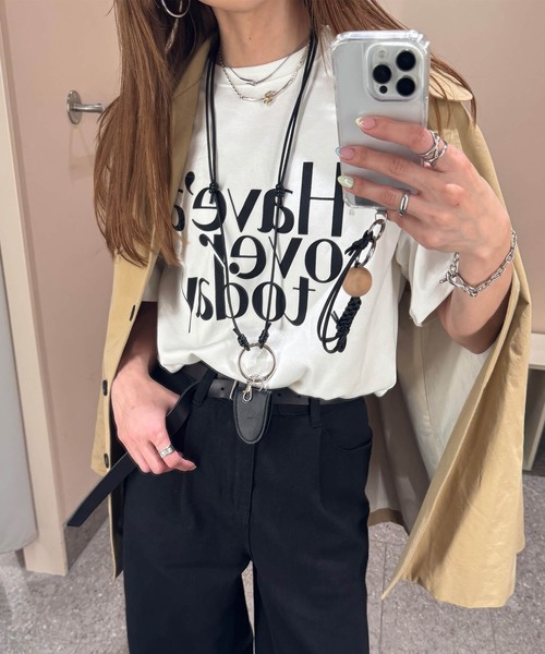 「ISOOK」 半袖Tシャツ FREE アイボリー レディース_画像8