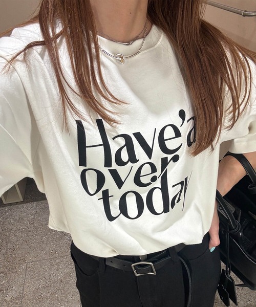 「ISOOK」 半袖Tシャツ FREE アイボリー レディース_画像9