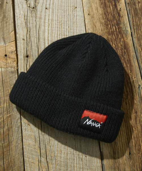 NANGA（ナンガ） ニット帽 ニットキャップ メンズ BOX LOGO BULKY