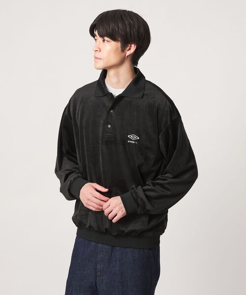 ☆urbra 出品 ①右 umbro（アンブロ） tシャツ 「別注」「UMBRO」ベロア 長袖 ポロシャツ