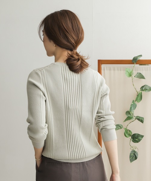 URBAN RESEARCH DOORS - megriランダムリブクルーネックニット URBAN RESEARCH DOORS ニット ランダムリブクルーネックニット