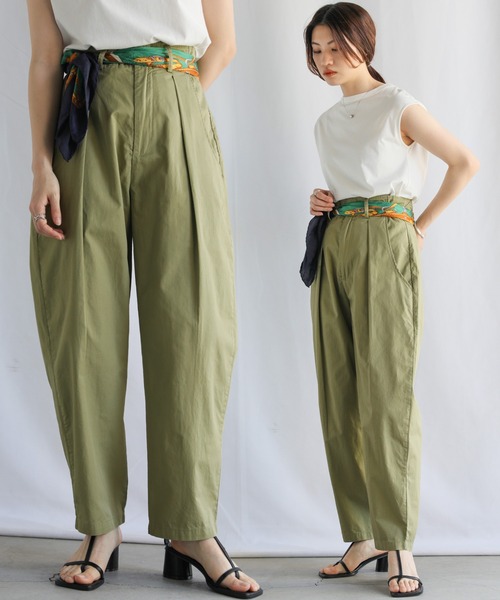 パンツ 2022 SS ハイウエストカーブタックパンツ