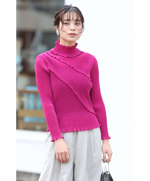 美品✨️プリーツプリーズ 洗える 半袖 カットソー ピンク Lサイズ 伸縮 PLEATS PLEASE ISSEY MIYAKE（Tシャツ(半袖/袖なし)）のフリマ