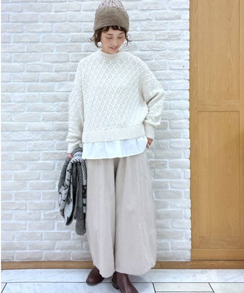 studio CLIP（スタディオクリップ） ニット 7G柄編みドッキングニット