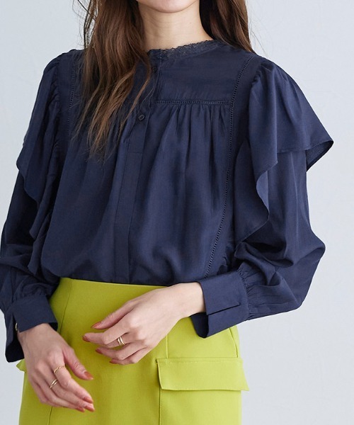 Pierrot tシャツ マルチwayフリルレースブラウス レディース