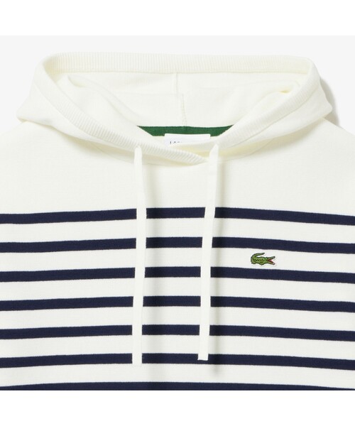 ニット セーター ミラノリブニットボーダーフーディー レディース LACOSTE ニット セーター ミラノリブニットボーダーフーディー