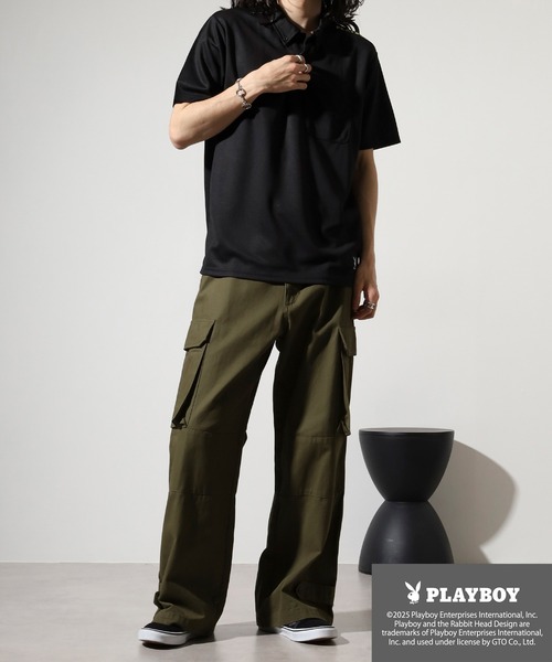PLAYBOY フーディ ロングスリーブシャツ パンツ 　メンズゴルフウェア PLAYBOY フーディ ロングスリーブシャツ パンツ メンズゴルフウェア