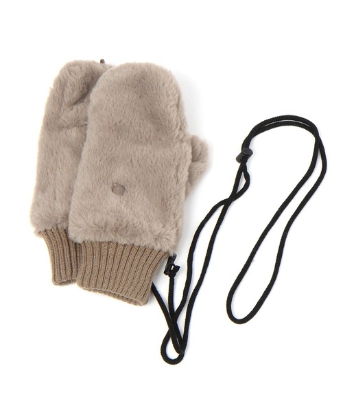 GLOBAL WORK（グローバルワーク） 手袋 紐付き洗えるフェイクファー