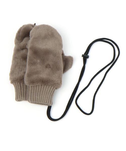 GLOBAL WORK（グローバルワーク） 手袋 紐付き洗えるフェイクファー