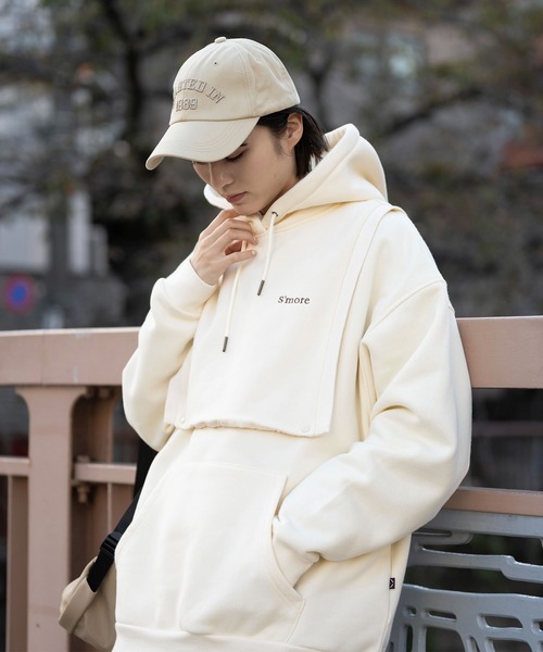 パーカー 2Way removable vest sweat  parka レディース メンズ S'more パーカー 2Way removable vest sweat parka レディース