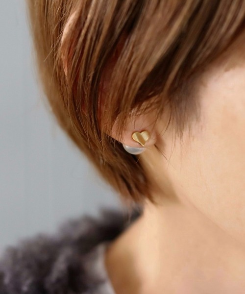 CERCA ピアス lien de aco+/ピアス ハート 月 リボン 両耳用 