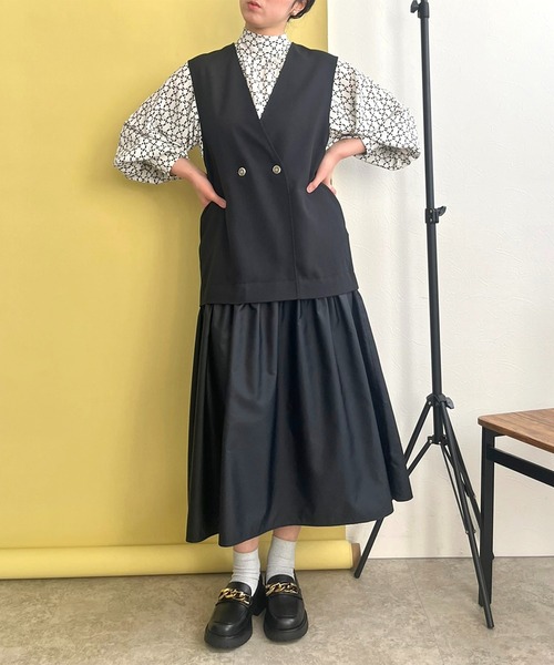 ワンピース ジャンパースカート ドッキングジレジャンスカ レディース  