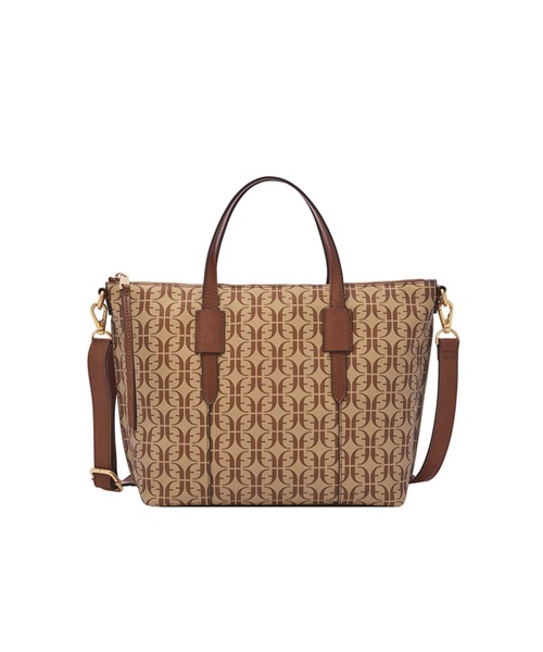 FOSSIL ミニショルダーバッグ がま口 チェーン レザー ブラウン FOSSIL ショルダーバッグ バッグ フォッシル サッチェルバッグ